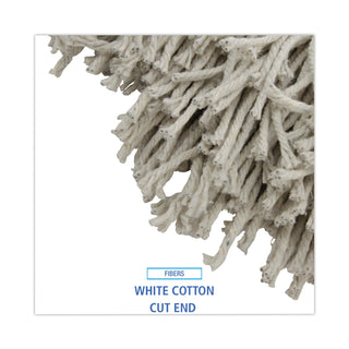 Boardwalk® Mop Head, Premium Standard Head, Cotton Fiber, 32oz, White, 12/Carton (BWK232C)