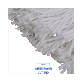 Boardwalk® Mop Head, Premium Standard Head, Rayon Fiber, 32oz, White, 12/Carton (BWK232R)
