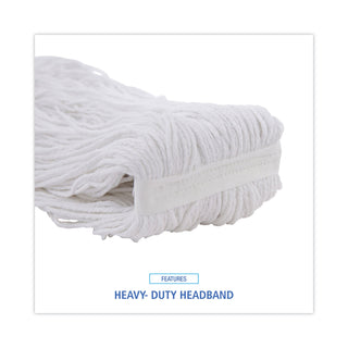 Boardwalk® Mop Head, Premium Standard Head, Rayon Fiber, 32oz, White, 12/Carton (BWK232R)