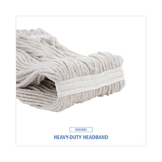 Boardwalk® Cut-End Wet Mop Head, Cotton, No. 32, White (BWK2032CEA)