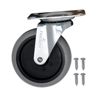 Rubbermaid® Commercial Replacement Non-Marking Plate Caster, 4", Black/Gray (SGSFG1011L20000)