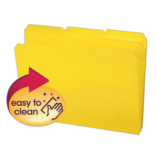 Smead™ Top Tab Poly Colored File Folders, 1/3-Cut Tabs, Letter Size, Yellow, 24/Box (SMD10504)