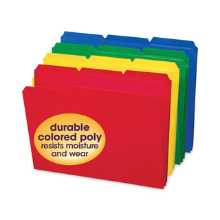 Smead™ Top Tab Poly Colored File Folders, 1/3-Cut Tabs, Letter Size, Assorted, 24/Box (SMD10500)