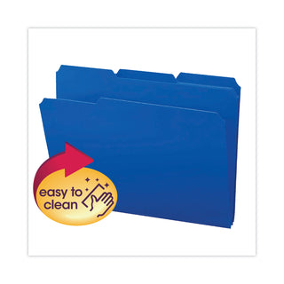 Smead™ Top Tab Poly Colored File Folders, 1/3-Cut Tabs, Letter Size, Blue, 24/Box (SMD10503)