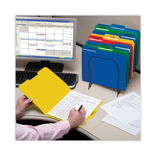 Smead™ Top Tab Poly Colored File Folders, 1/3-Cut Tabs, Letter Size, Red, 24/Box (SMD10501)