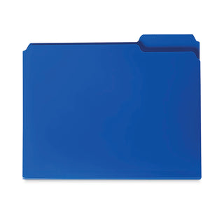 Smead™ Top Tab Poly Colored File Folders, 1/3-Cut Tabs, Letter Size, Blue, 24/Box (SMD10503)