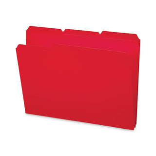 Smead™ Top Tab Poly Colored File Folders, 1/3-Cut Tabs, Letter Size, Red, 24/Box (SMD10501)