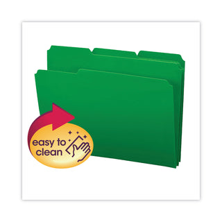 Smead™ Top Tab Poly Colored File Folders, 1/3-Cut Tabs, Letter Size, Green, 24/Box (SMD10502)