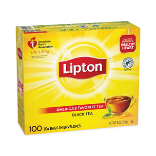 Lipton® Tea Bags, Black, 100/Box (LIP291) (LIPTJL00291)