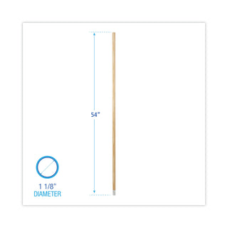 Boardwalk® Lie-Flat Screw-In Mop Handle, Lacquered Wood, 1.13" dia x 54", Natural (UNS833)