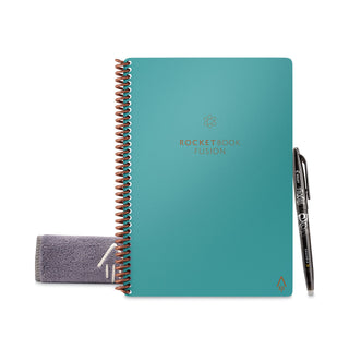 Rocketbook Fusion Smart Notebook, Seven Assorted Page Formats, Teal Cover, 8.8 x 6, 21 Sheets (RKBEVRFERCCCEFR)