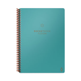 Rocketbook Fusion Smart Notebook, Seven Assorted Page Formats, Teal Cover, 8.8 x 6, 21 Sheets (RKBEVRFERCCCEFR)