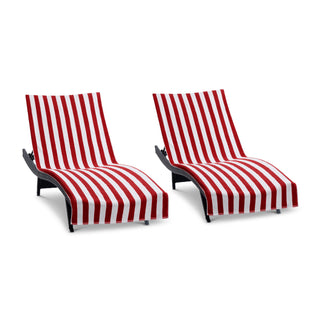 Arkwright Home California Cabana Chaise Cover 30x85 Red (2/Pack) (P-CC-CABANA-RD)