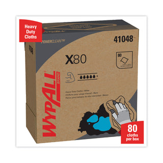 WypAll® X80 Cloths, HYDROKNIT, POP-UP Box, 8.34 x 16.8, White, 80/Box, 5 Boxes/Carton (41048KIM)