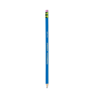 Ticonderoga® Erasable Colored Pencils, 2.6 mm, 2B (#1), Blue Lead, Blue Barrel, Dozen (DIX14209)