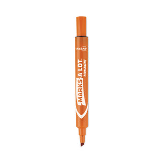 Avery® MARKS A LOT Large Desk-Style Permanent Marker, Broad Chisel Tip, Orange, Dozen (AVE08883)