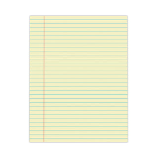 Universal® Glue Top Pads, Wide/Legal Rule, 50 Canary-Yellow 8.5 x 11 Sheets, Dozen (UNV22000)