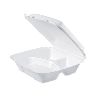Dart® Large Foam Carryout, Food Container, 3-Compartment, White, 9-2/5x9x3 (DCC90HT3)