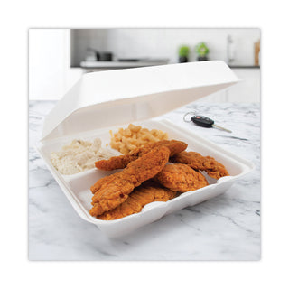 Dart® Dart 95HT3 Large Foam Hinged Carry Out Containers w/3 Compartment (DCC95HT3)