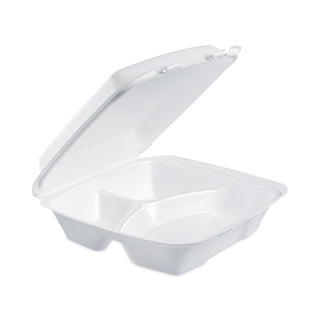 Dart® Large Foam Carryout, Food Container, 3-Compartment, White, 9-2/5x9x3 (DCC90HT3)