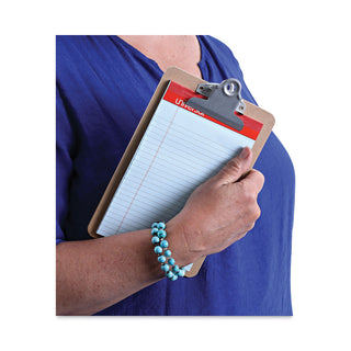 Universal® Hardboard Clipboard, 0.75" Clip Capacity, Holds 5 x 8 Sheets, Brown (UNV05610)