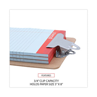 Universal® Hardboard Clipboard, 0.75" Clip Capacity, Holds 5 x 8 Sheets, Brown, 3/Pack (UNV05610VP)