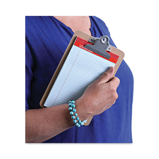 Universal® Hardboard Clipboard, 0.75" Clip Capacity, Holds 5 x 8 Sheets, Brown, 3/Pack (UNV05610VP)