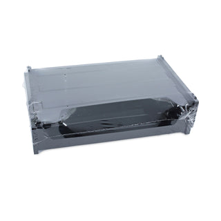 Universal® Recycled Plastic Side Load Desk Trays, 2 Sections, Letter Size Files, 13" x 9" x 2.75", Black (UNV08100)
