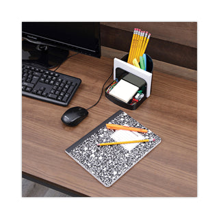 Universal® Deluxe Message Center, 6 Compartments, Plastic, 5.5 x 6.75 x 5, Black (UNV08110)