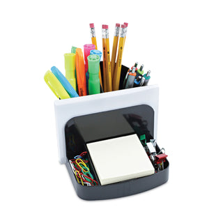Universal® Deluxe Message Center, 6 Compartments, Plastic, 5.5 x 6.75 x 5, Black (UNV08110)