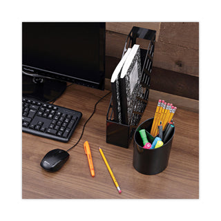 Universal® Recycled Plastic Magazine File, 3 x 10 x 11.88, Black (UNV08118)