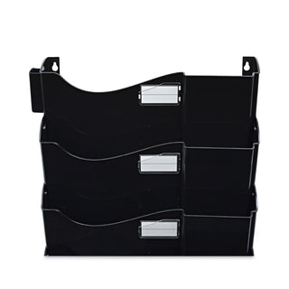 Universal® Grande Central Filing System, 7 Sections, Legal/Letter Size, Wall Mount, 16" x 4.75" x 38.25", Black, 7/Pack (UNV08174)