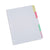 Universal® Deluxe Write-On/Erasable Tab Index, 5-Tab, 11 x 8.5, White, Assorted Tabs, 1 Set (UNV20816)