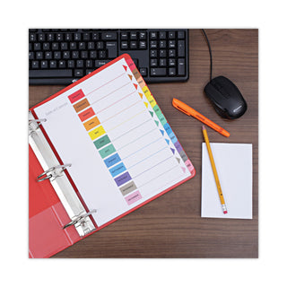 Universal® Deluxe Table of Contents Dividers for Printers, 12-Tab, Jan. to Dec., 11 x 8.5, White, 1 Set (UNV24810)