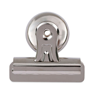 Universal® Bulldog Magnetic Clips, Medium, Nickel, 12/Pack (UNV31261)