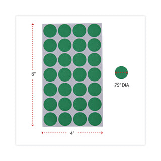 Universal® Self-Adhesive Removable Color-Coding Labels, 0.75" dia, Green, 28/Sheet, 36 Sheets/Pack (UNV40115)