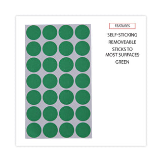 Universal® Self-Adhesive Removable Color-Coding Labels, 0.75" dia, Green, 28/Sheet, 36 Sheets/Pack (UNV40115)