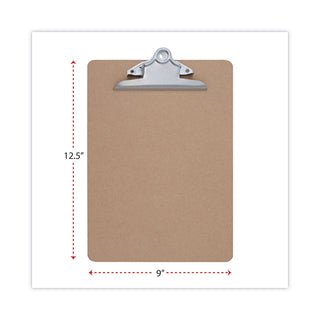 Universal® Hardboard Clipboard, 1.25" Clip Capacity, Holds 8.5 x 11 Sheets, Brown, 3/Pack (UNV40304VP)