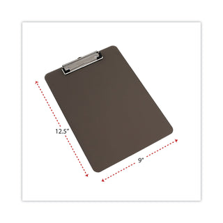 Universal® Plastic Clipboard with Low Profile Clip, 0.5" Clip Capacity, Holds 8.5 x 11 Sheets, Translucent Black (UNV40311)