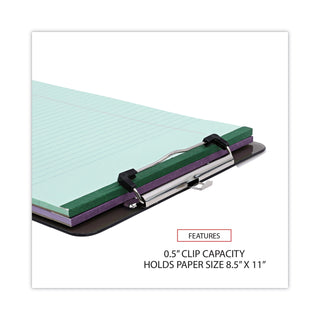 Universal® Plastic Clipboard with Low Profile Clip, 0.5" Clip Capacity, Holds 8.5 x 11 Sheets, Translucent Black (UNV40311)