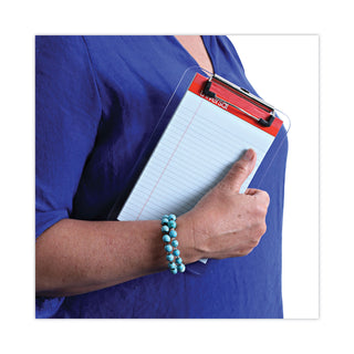 Universal® Plastic Clipboard with Low Profile Clip, 0.5" Clip Capacity, Holds 5 x 8 Sheets, Clear (UNV40312)