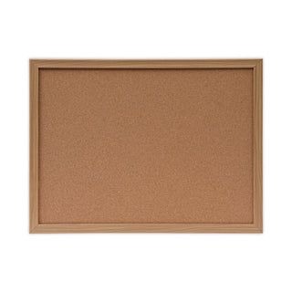 Universal® Cork Board with Oak Style Frame, 24 x 18, Natural Surface (UNV43602)