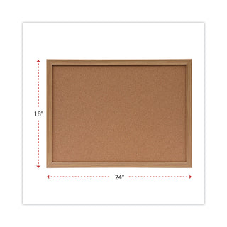 Universal® Cork Board with Oak Style Frame, 24 x 18, Natural Surface (UNV43602)