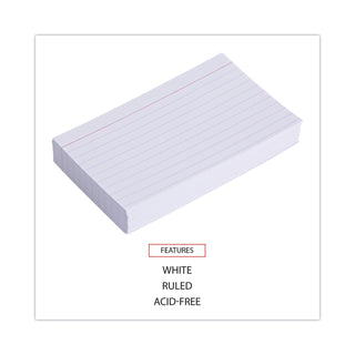 Universal® Ruled Index Cards, 3 x 5, White, 100/Pack (UNV47210)