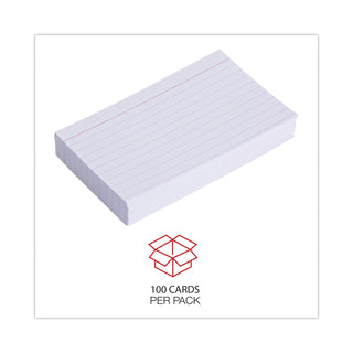 Universal® Ruled Index Cards, 3 x 5, White, 100/Pack (UNV47210)