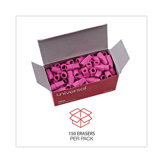 Universal® Pencil Cap Erasers, For Pencil Marks, Pink, 150/Pack (UNV55150)