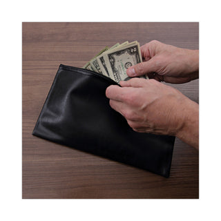 Universal® Zippered Wallets/Cases, Leatherette PU, 11 x 6, Black, 2/Pack (UNV69021)