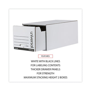 Universal® Economy Storage Drawer Files, Letter Files, White, 6/Carton (UNV85120)