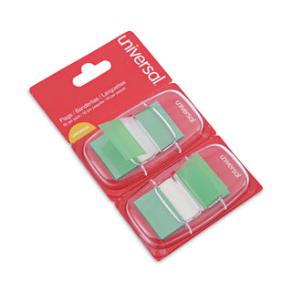 Universal® Page Flags, Green, 50 Flags/Dispenser, 2 Dispensers/Pack (UNV99003)