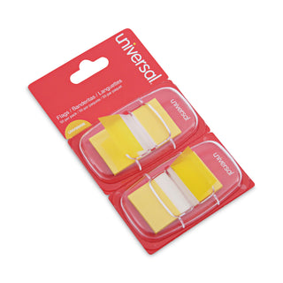 Universal® Page Flags, Yellow, 50 Flags/Dispenser, 2 Dispensers/Pack (UNV99006)